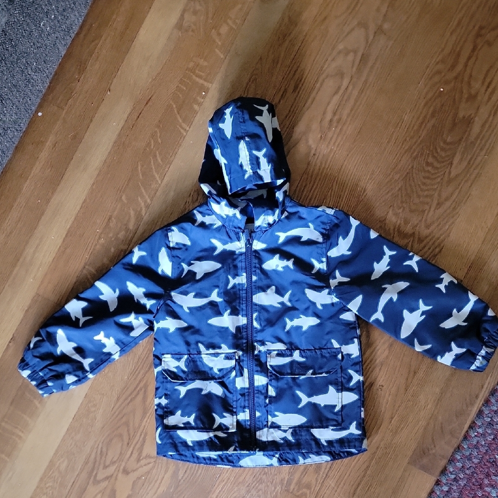 Carter's Navy Shark Pattern Rain COAT